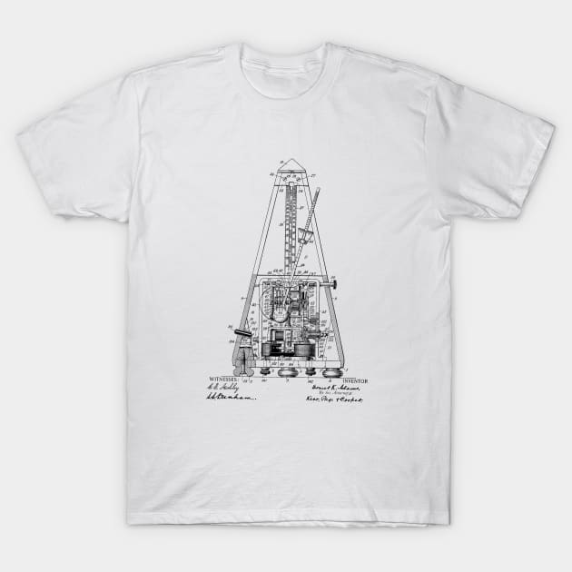 Electric Metronome Vintage Patent Hand Drawing T-Shirt by TheYoungDesigns